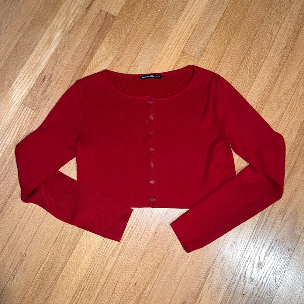 Red sweater knit Brandy Melville long sleeve